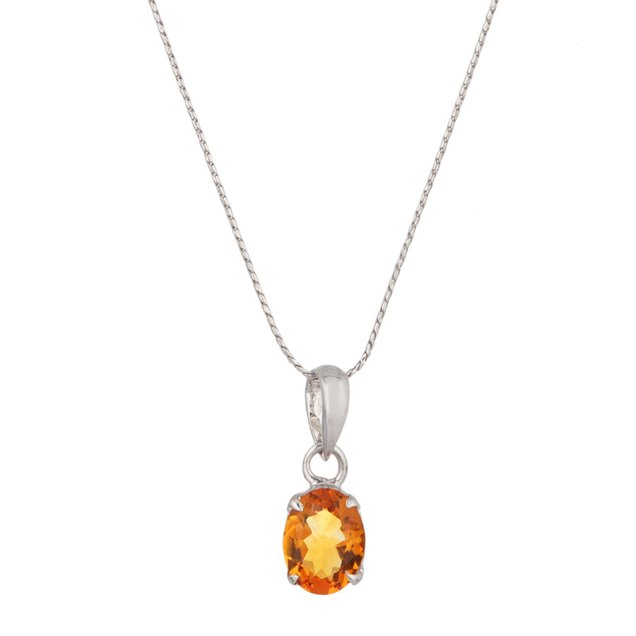 14k Yellow Gold Over Sterling Silver Citrine And White Topaz Pendant 18 In.  | Gemstone Necklaces | Jewelry & Watches | Shop The Exchange