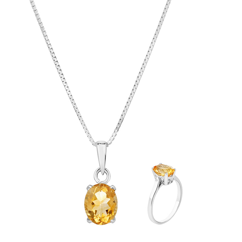 18kt Yellow Gold .23 Carat Diamond Honey Topaz Necklace - Hoosier Jewelry