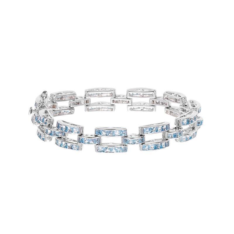 Sterling Blue Topaz Tennis Bracelet 7