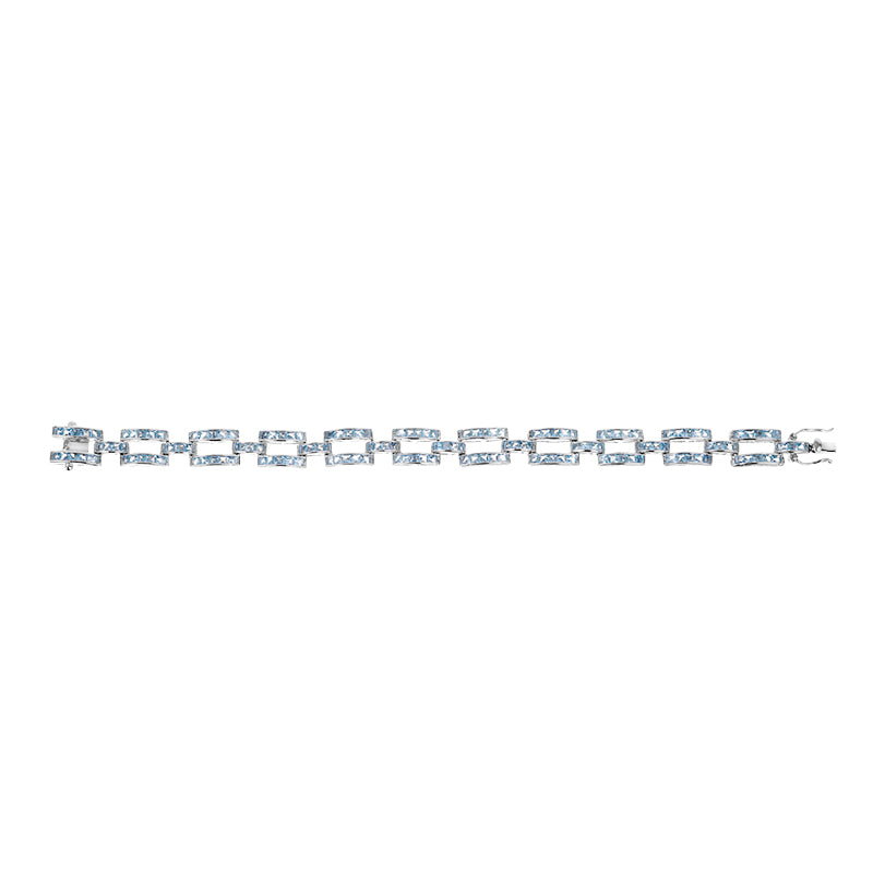 Sterling Silver Blue Topaz & Chowky Bracelet