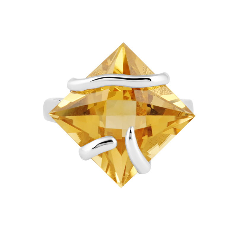 Golden Topaz Ring in Sterling Silver
